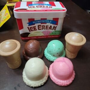 Melissa & Doug Ice Cream Play Set - Pink, Brown, Cream, Green